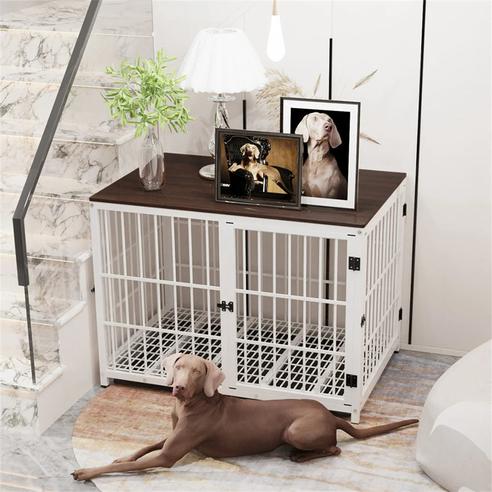 Large Wooden Dog Crate Indoor End Table
