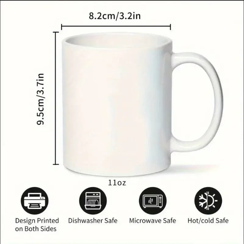 1pc 3A grade 11oz ceramic White Ceramic Coffee Mug With Dog Pattern