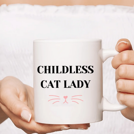 1pc 3A grade 11 oz childless cat lady  ceramic coffee water mug