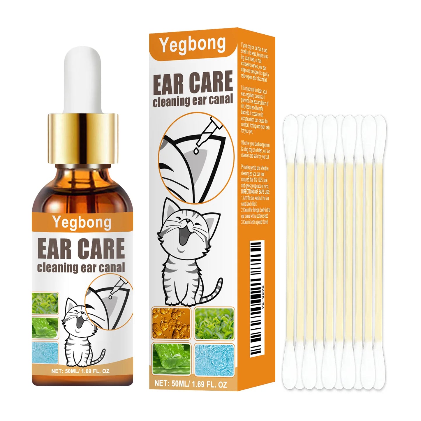 Yegbong 50ml Pet Ear Mite Cleaner
