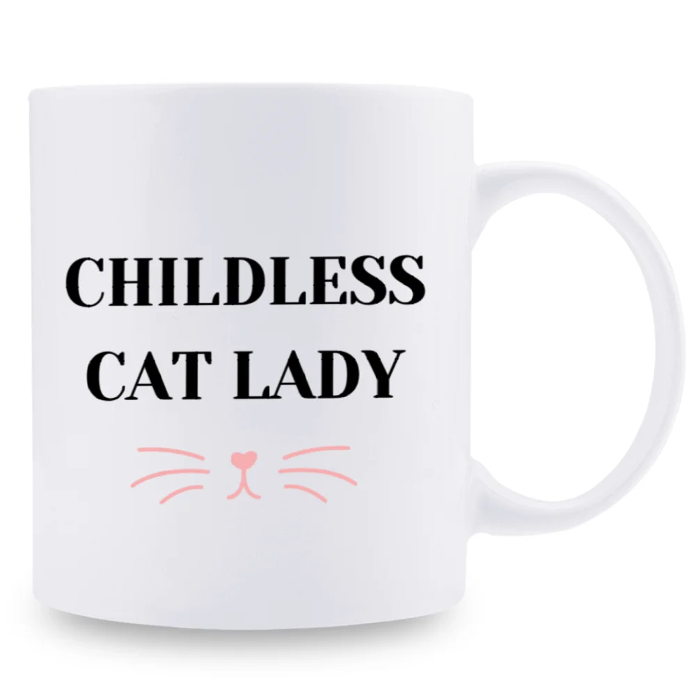 1pc 3A grade 11 oz childless cat lady  ceramic coffee water mug