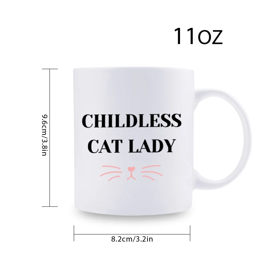 1pc 3A grade 11 oz childless cat lady  ceramic coffee water mug