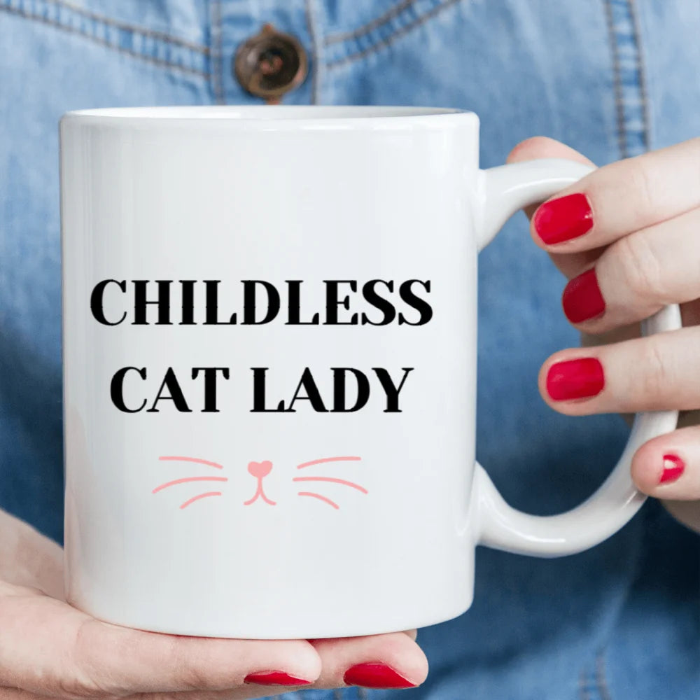 1pc 3A grade 11 oz childless cat lady  ceramic coffee water mug