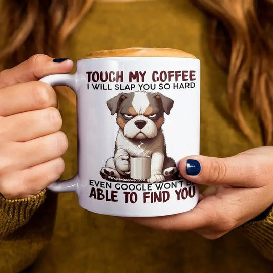 1pc 3A grade 11oz ceramic White Ceramic Coffee Mug With Dog Pattern