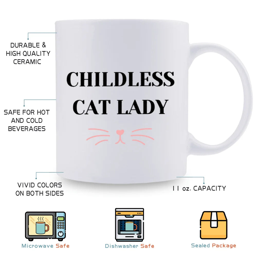 1pc 3A grade 11 oz childless cat lady  ceramic coffee water mug