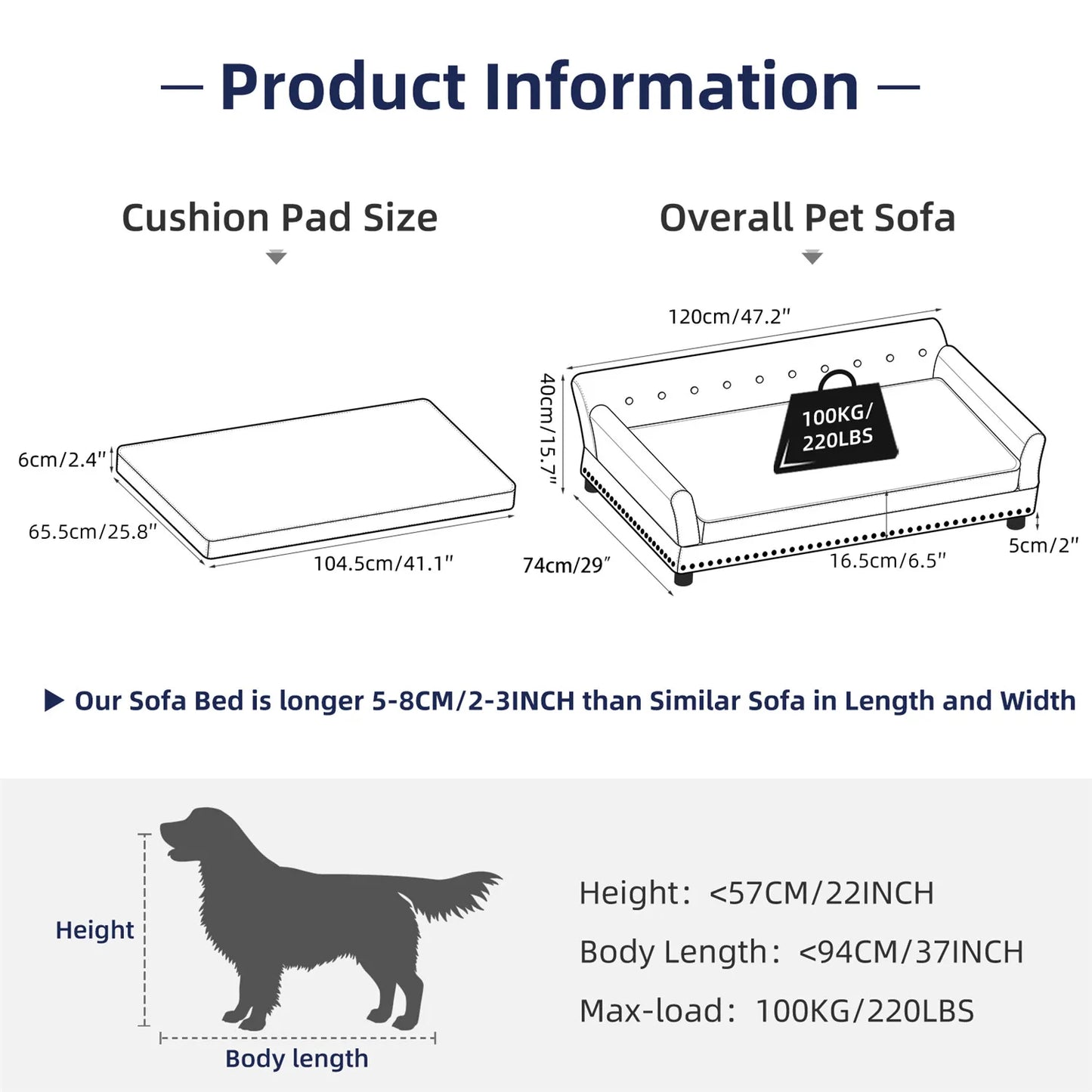 Bingo Paw Large Dog Sofa Bed