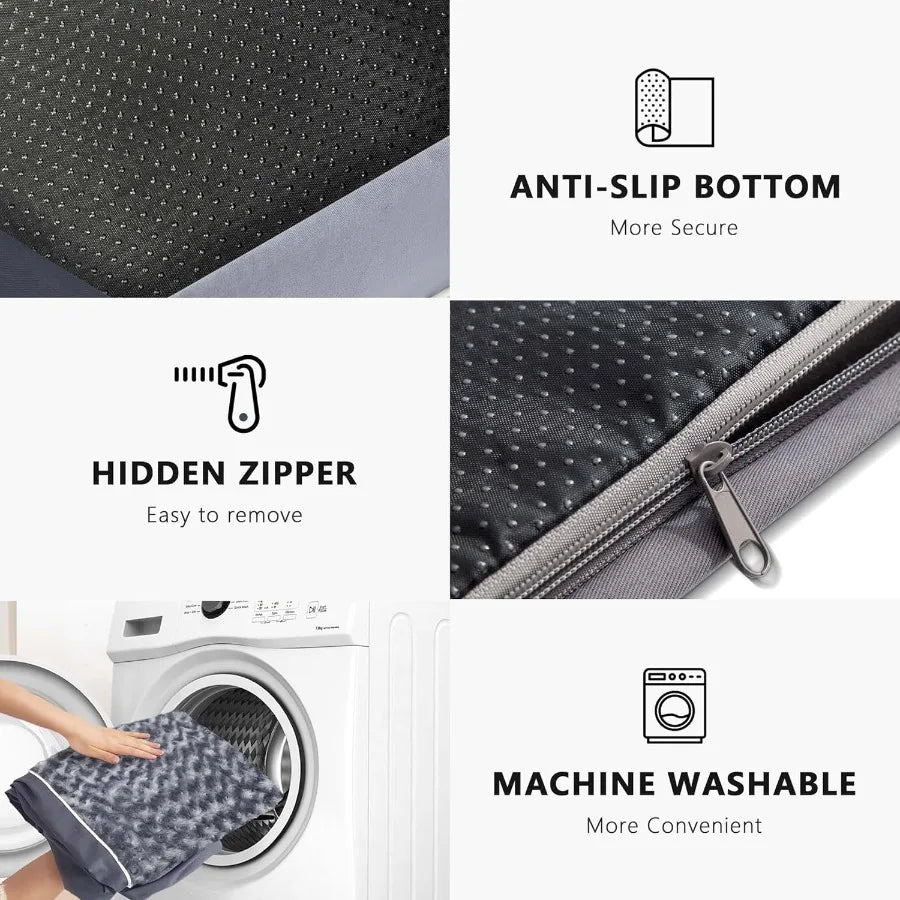 Large Dog Bed for Large Jumbo Medium Dogs Orthopedic Pet Bed Waterproof Mattress with Removable Washable Cover Thick Egg Crate