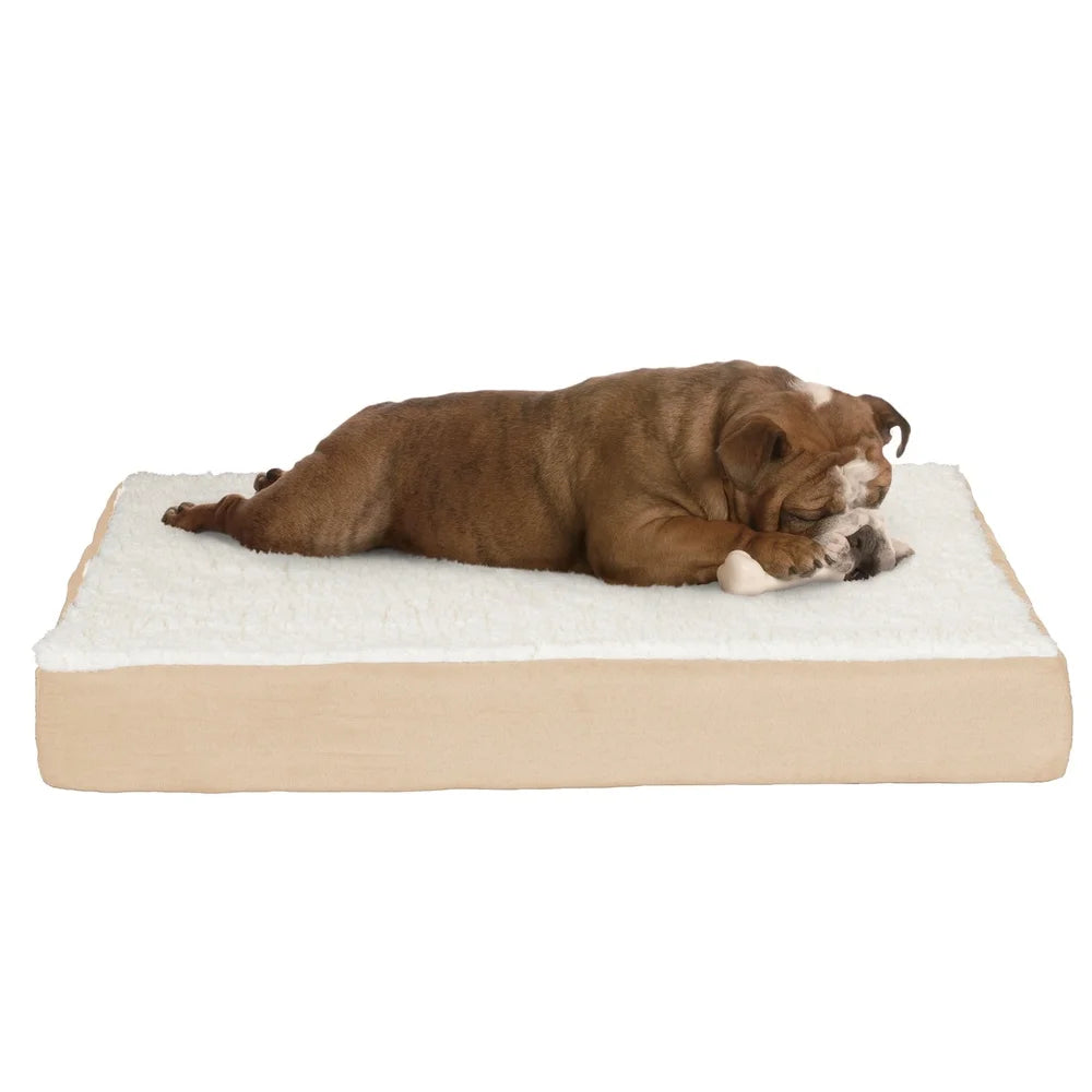 Orthopedic Dog Bed with Memory Foam and Sherpa Cover