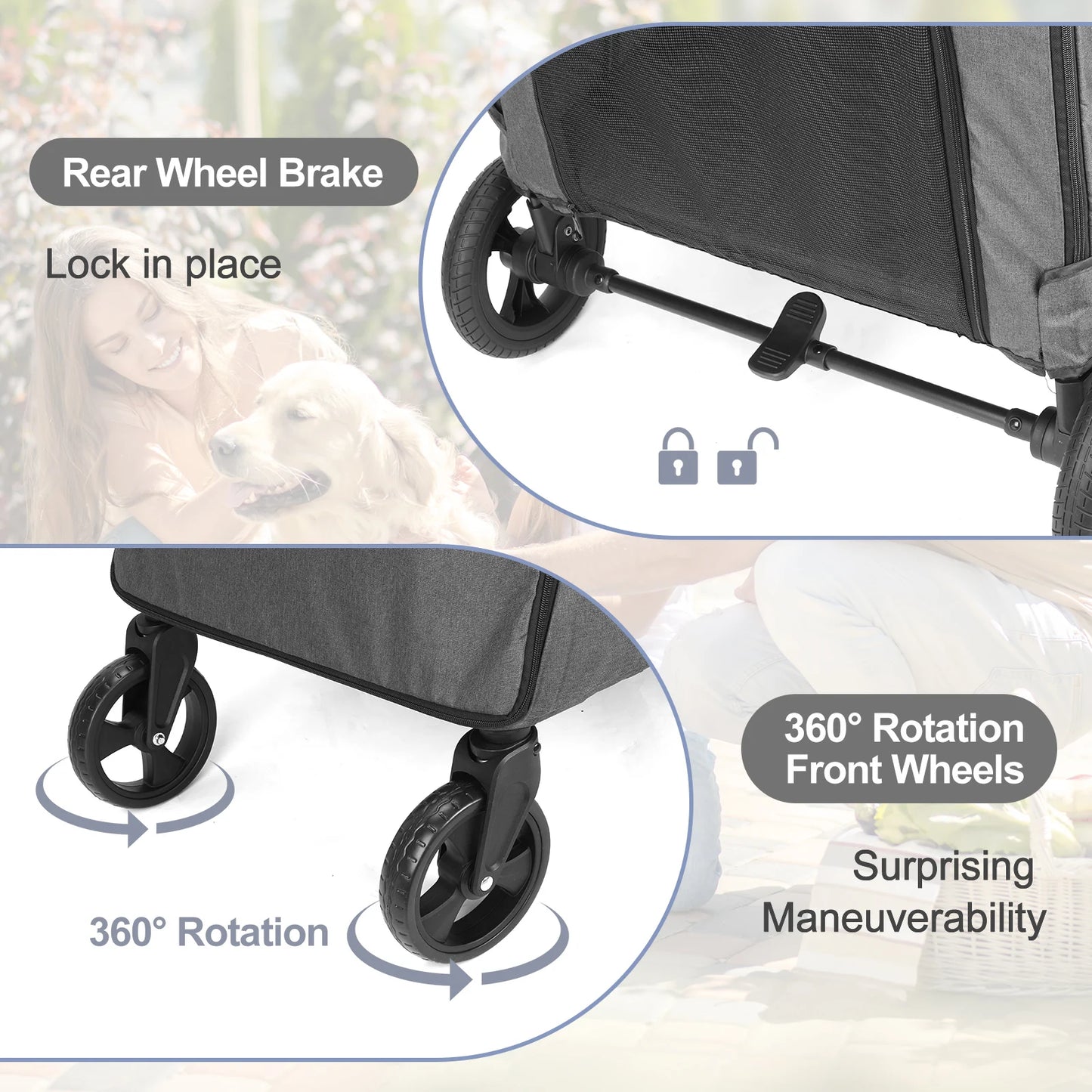 360° swivel Pet Stroller