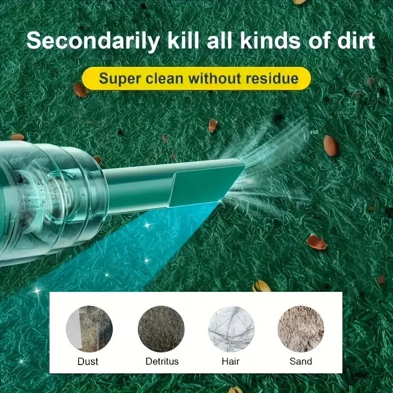 Powerful Cordless Handheld Vacuum for Car, Home, Pet Hair, Rechargeable, Portable Dustbuster, Strong Suction, Quick Charge, 2-in