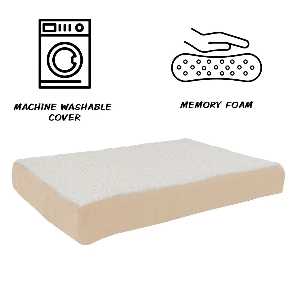 Orthopedic Dog Bed with Memory Foam and Sherpa Cover
