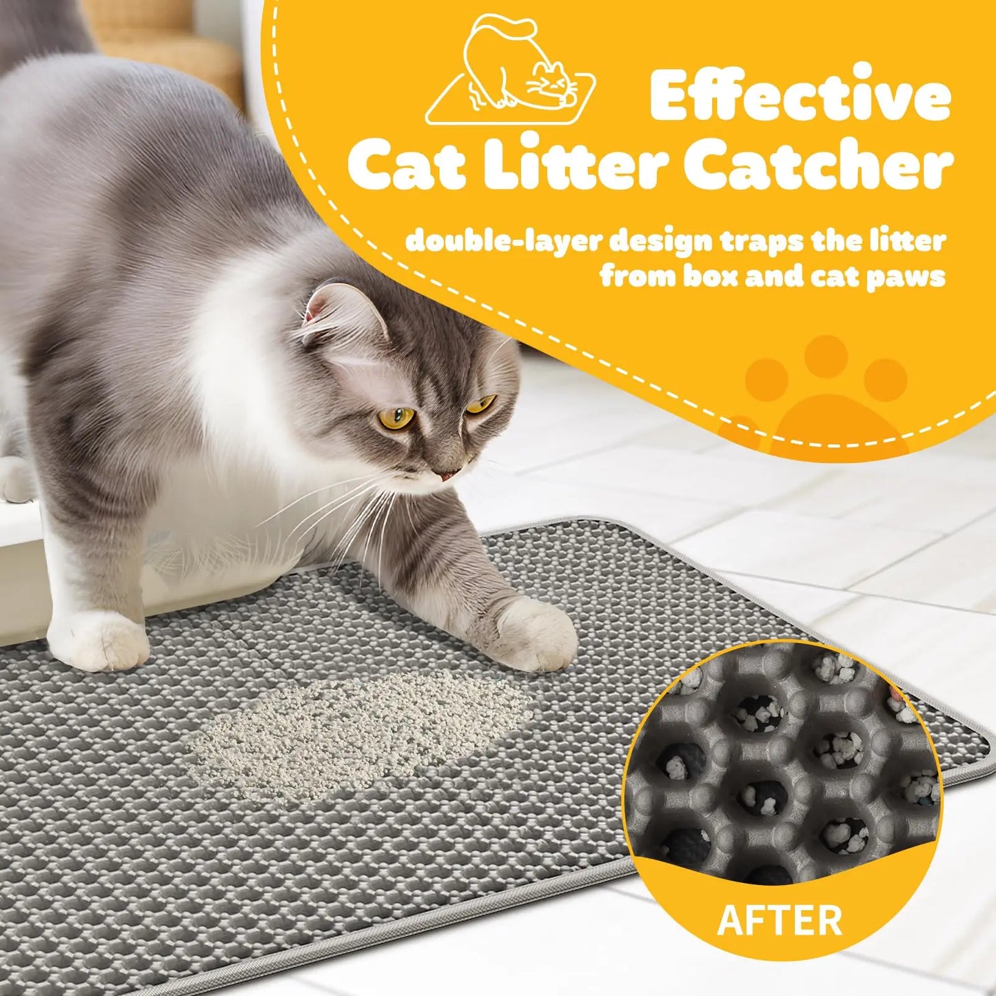 Gray Cat Litter Mat