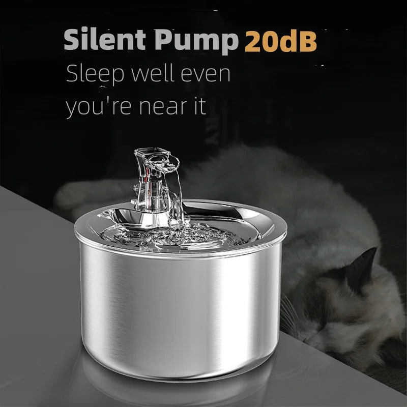 2L Fully Stainless Steel Pet Water Dispenser