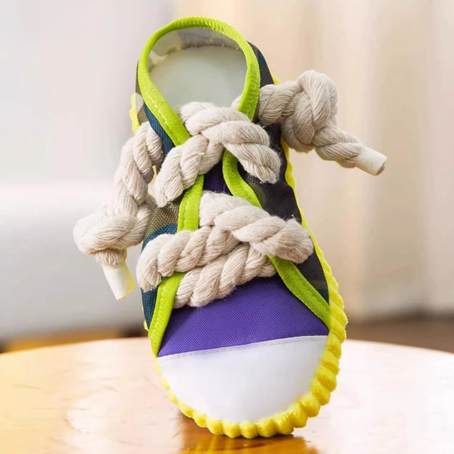 Interactive Grey Canvas Chew Toy for Active Dogs