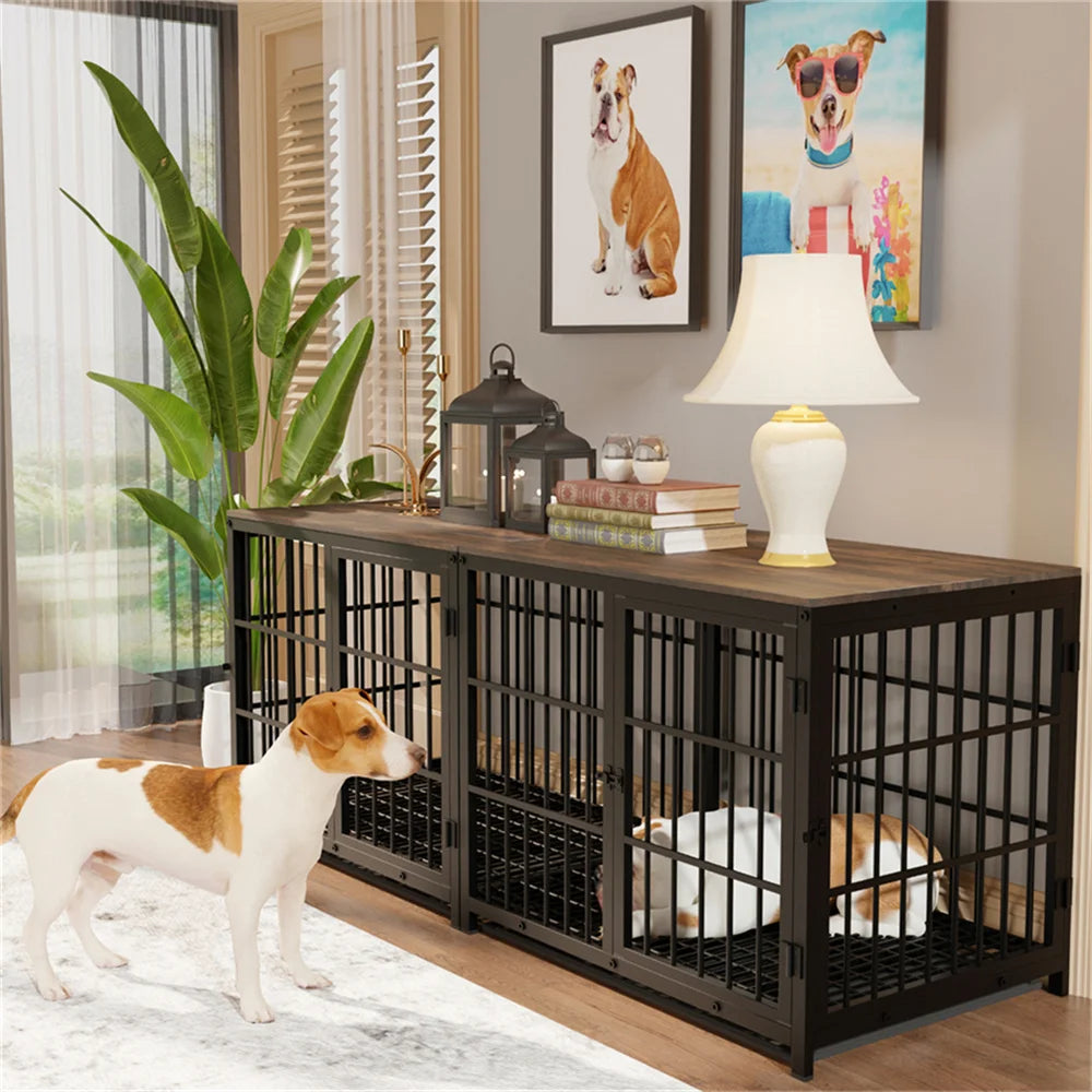 Large Wooden Dog Crate Indoor End Table