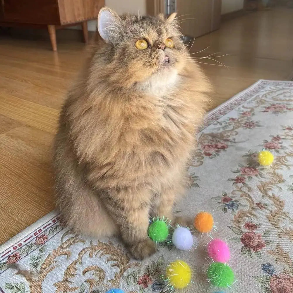 20PCS 1.5-inch Super Large Cat Favorite Chasing Sparkling Ball Toy Sparkling Ball