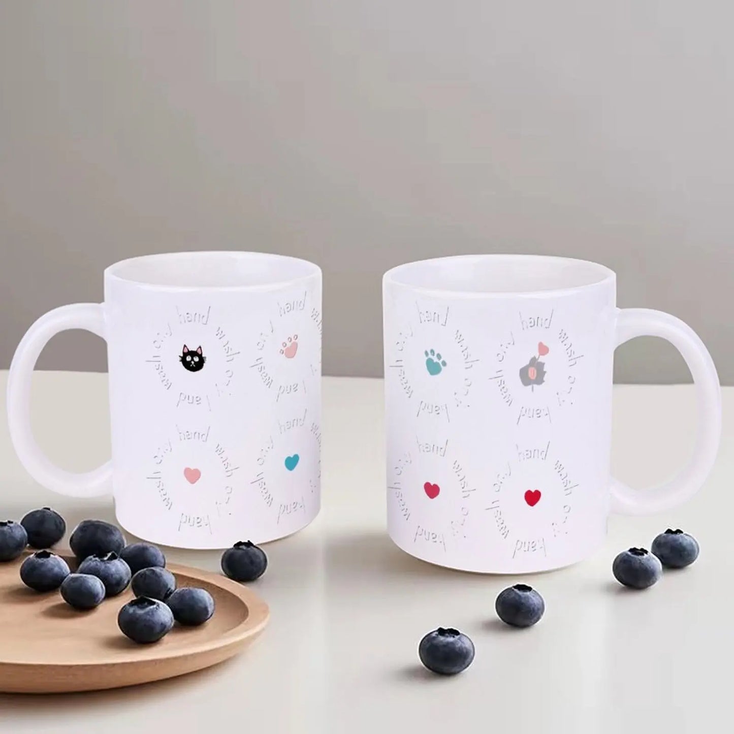 Stickers With A Cat And Paw Prints, 330ml Custom Mug