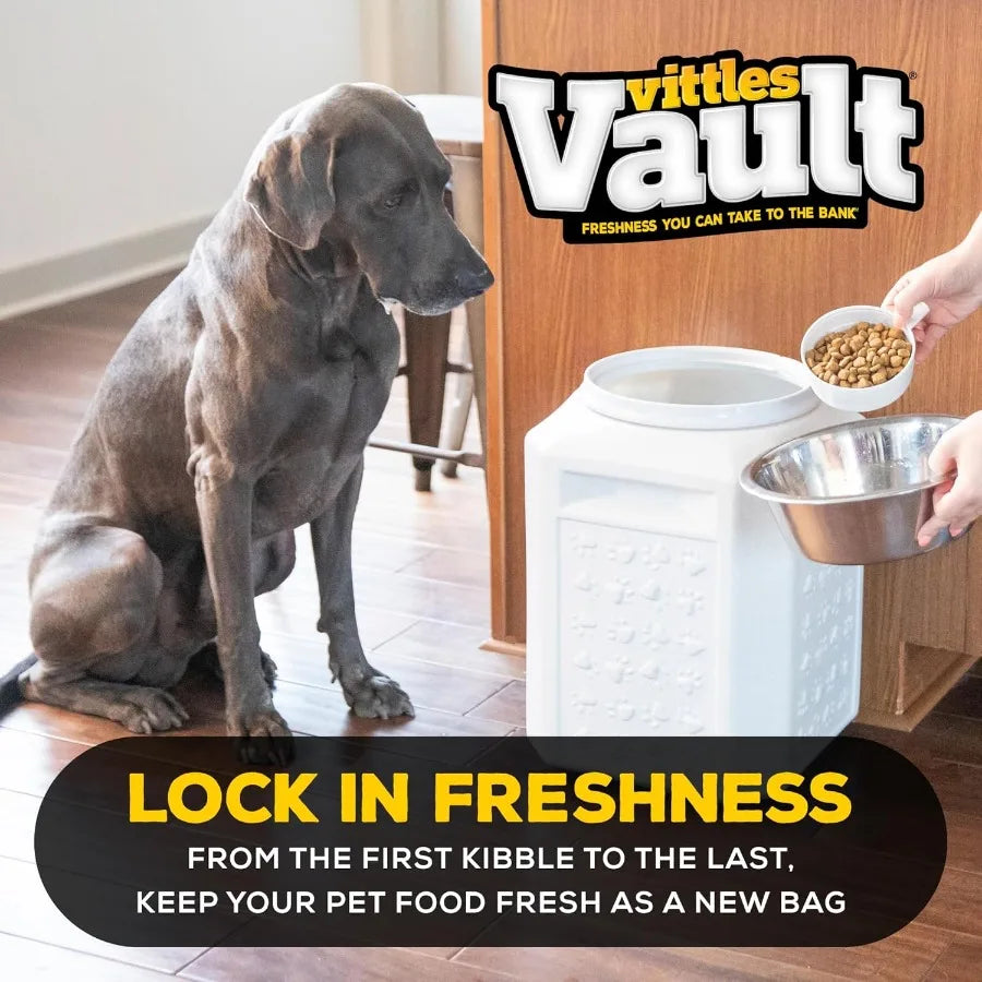 Vittles Vault Pet Food Storage Containers Sealed Dog and Cat Food Storage Container Fits up to 35lbs Made in the USA [12L x 16.