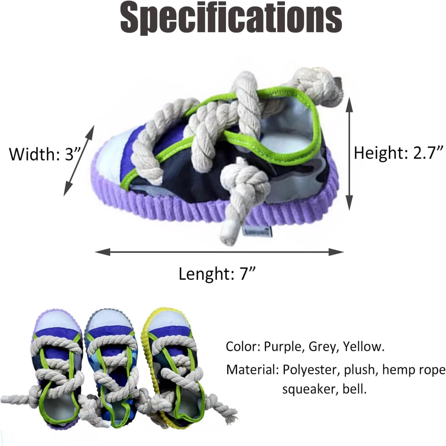 Interactive Grey Canvas Chew Toy for Active Dogs