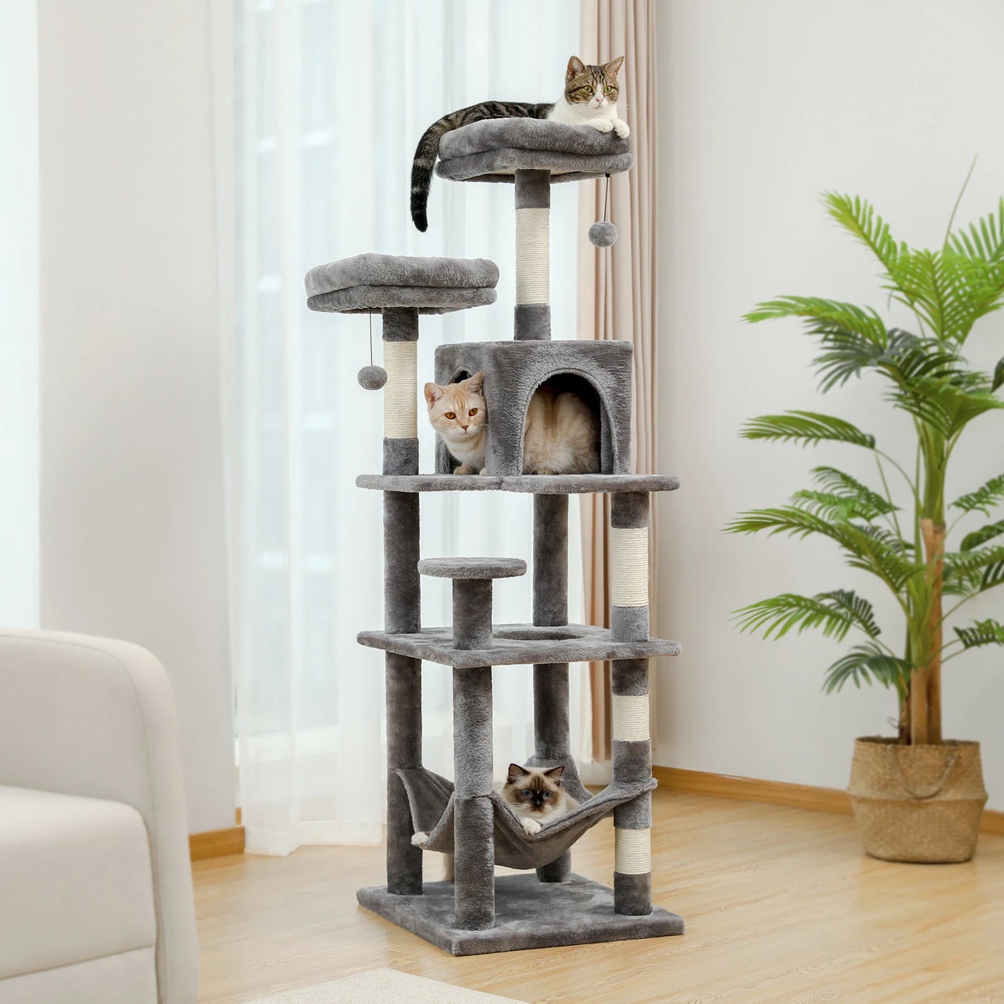 Multi-Level Cat Tree with Scratching Posts