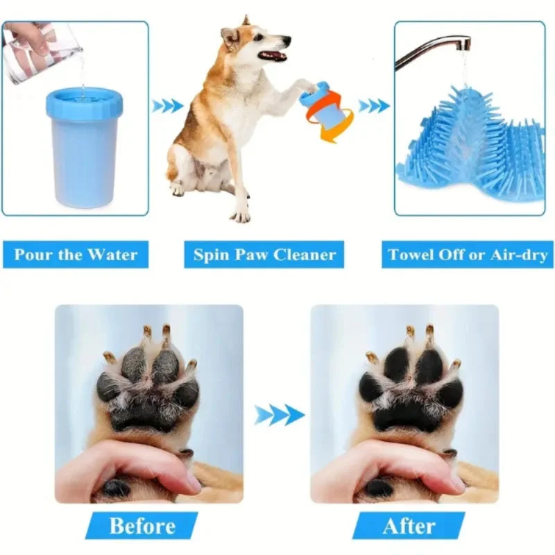 Portable Pet Paw Cleaner Cup for Dogs & Cats - Compact, Durable Mud & Dirt Remover Tool - Lightweight, Travel-Friendly Grooming