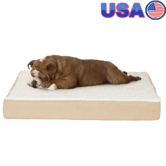 Orthopedic Dog Bed with Memory Foam and Sherpa Cover