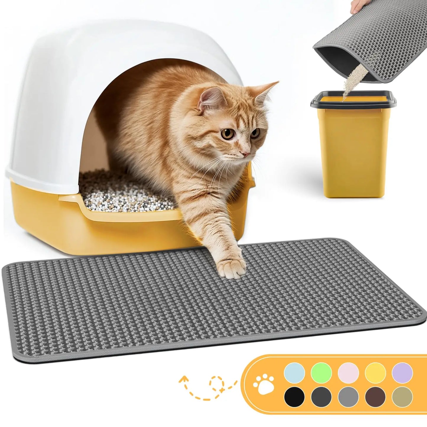 Gray Cat Litter Mat