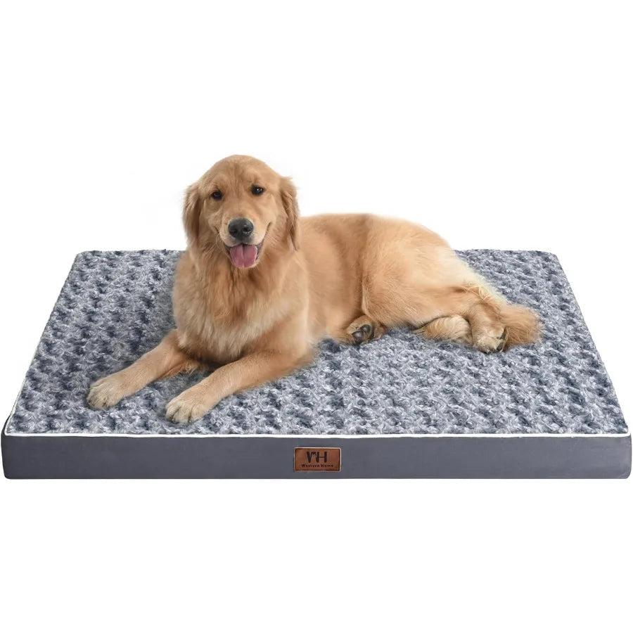Large Dog Bed for Large Jumbo Medium Dogs Orthopedic Pet Bed Waterproof Mattress with Removable Washable Cover Thick Egg Crate