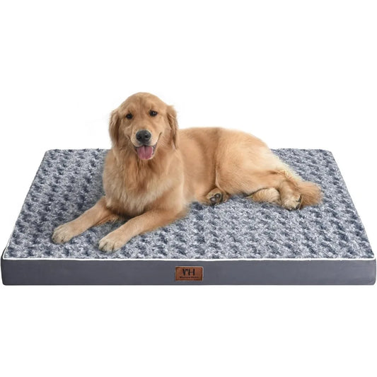 Large Dog Bed for Large Jumbo Medium Dogs Orthopedic Pet Bed Waterproof Mattress with Removable Washable Cover Thick Egg Crate