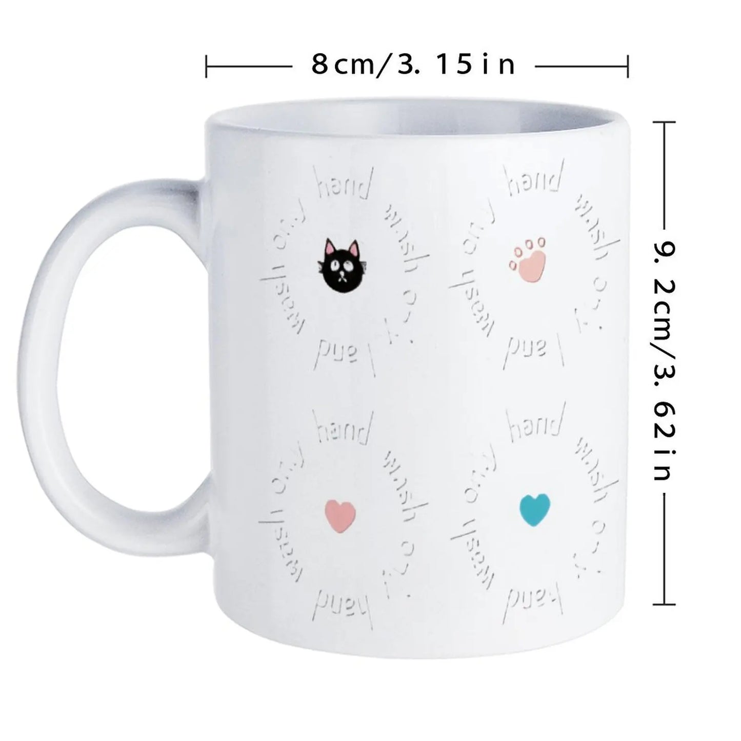 Stickers With A Cat And Paw Prints, 330ml Custom Mug