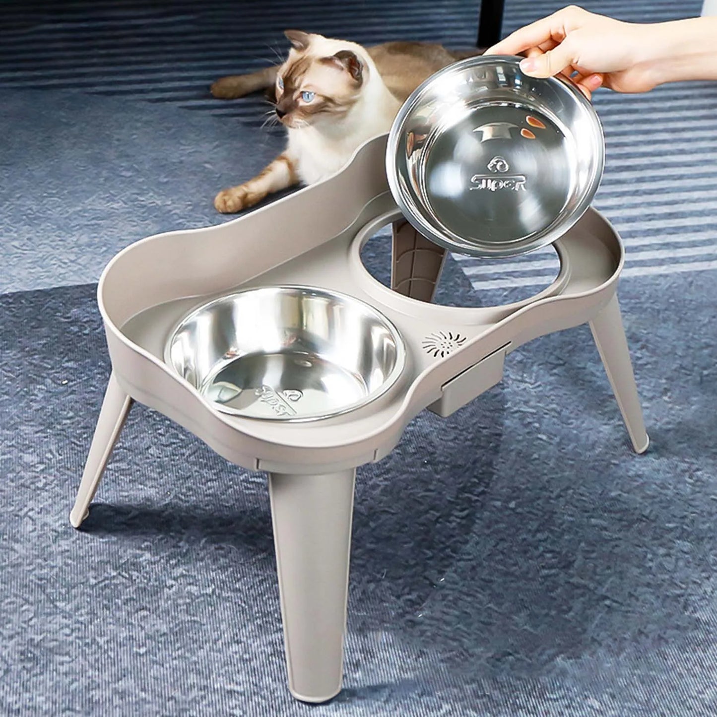 Raised Stand Elevated Dog and Cat Feeder