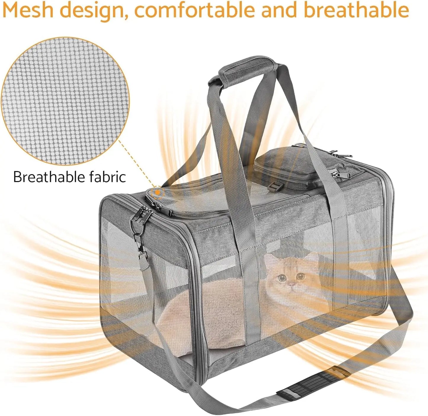 Airline-approved pet carrier for cats/dogs