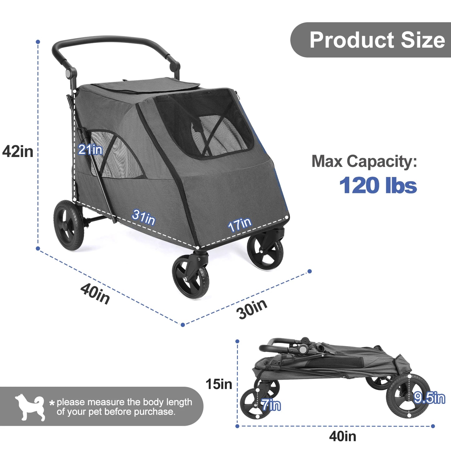360° swivel Pet Stroller